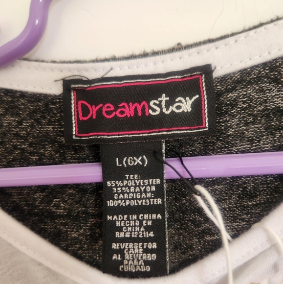 Girls gray Cardigan with attached positive vibes shirt size 6x - Picture 6 of 7